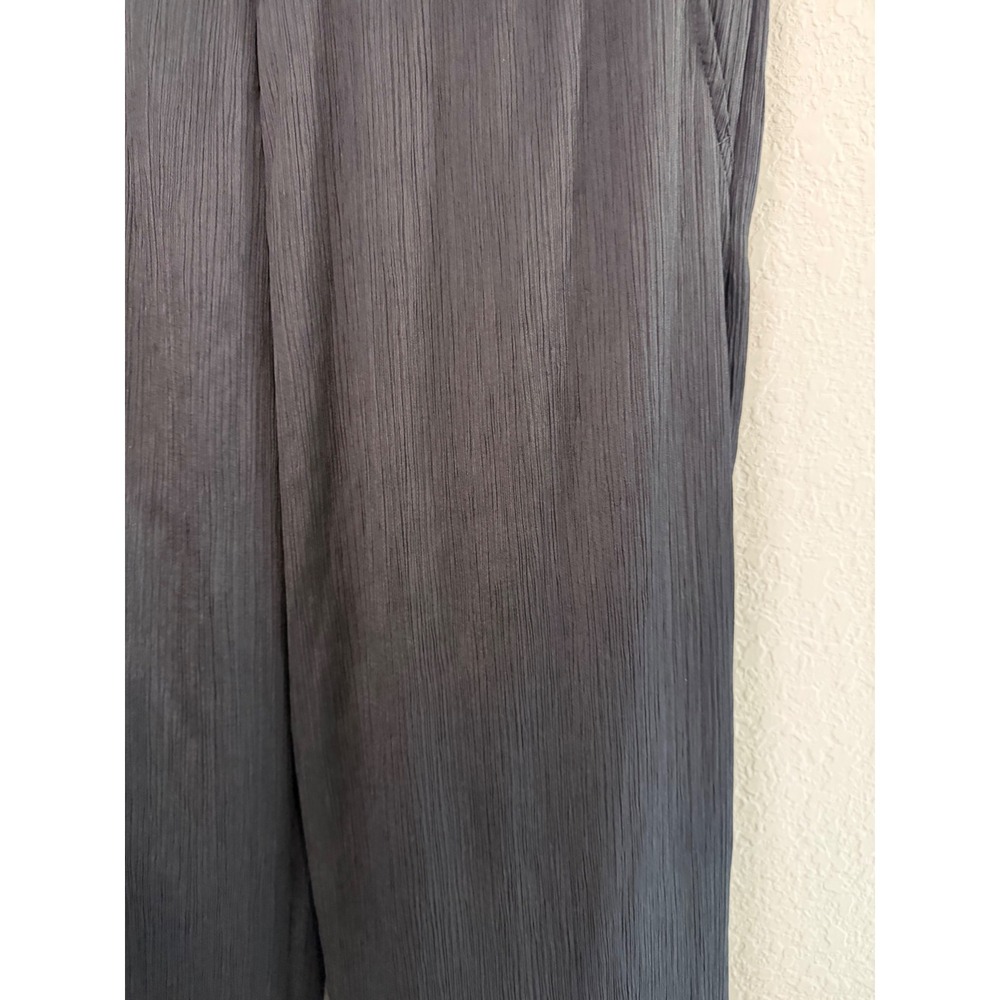 Chicos Travelers Crinkle Textured Pants Black Wide Leg Elastic Waist 4R XXL NEW - Picture 2 of 8